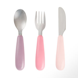 Set de 3 couverts 1er âge Miamix rose 