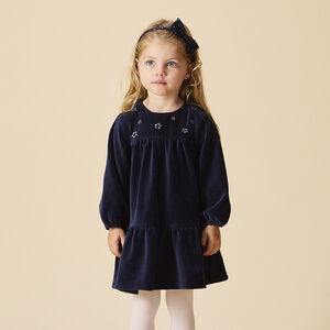 Φόρεμα γιορτής μακρυμάνικο από βελουτέ για μωρό κορίτσι 