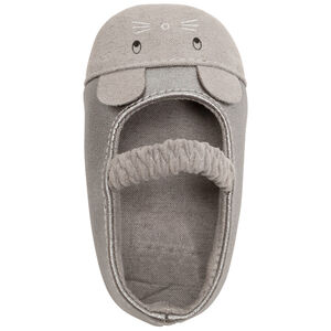 Μπαλαρίνες μαλακές ασημένιες με σχέδιο ποντίκι για bebe κορίτσι 