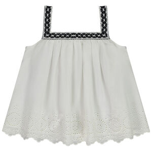 Αμάνικη τουνίκ με αγγλική κεντητική για κορίτσι 