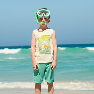 Αμάνικο μπλουζάκι από ύφασμα jersey με σχέδια για αγόρια. 