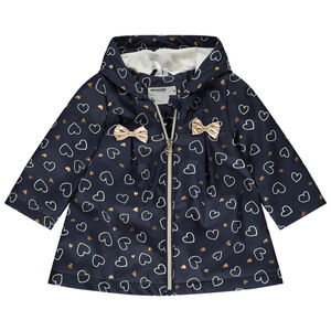 Πάρκα gomme με σχέδιο καρδιές και επένδυση για bebe κορίτσι 