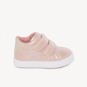 Μποτάκια με εφέ μαργαριταριού και λουράκια scratch για μωρό κορίτσι 