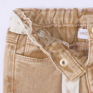 Jeans με ξεθωριασμένο φινίρισμα και ζώνη για να δένετε κορίτσι μωρό 