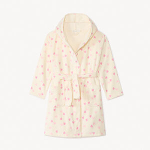 Μπουρνούζι από φανέλα με εκτύπωση καρδιών για κορίτσι 