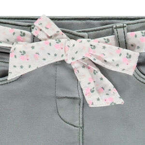 Τζιν ίσια γραμμή με πλεκτή ζώνη λουλουδάτη για bebe κορίτσι 