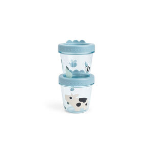 Δοχεία Αποθήκευσης Φαγητού Tiny Farm Blue 2 Τεμ (150ml & 150ml) 
