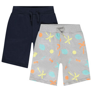 Σετ από 2 φαντεζί βερμούδες από jersey για αγόρι 