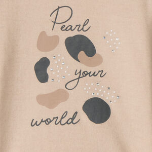 T-shirt à manches longues oversize avec strass pour fille 