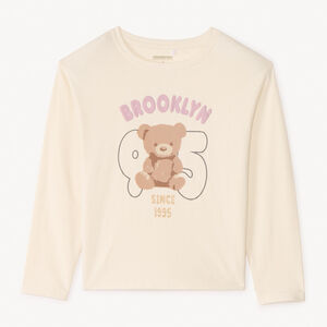 T-shirt à manches longues imprimé ourson pour fille 
