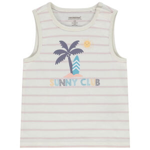 Αμάνικο μπλουζάκι από jersey με ρίγες και print για bebe αγόρι 