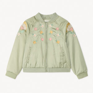 Μπουφάν από υφασμάτινο σατέν με κεντήματα για κορίτσι 