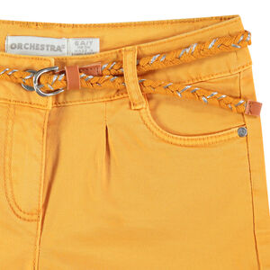 Σόρτς  twill μονόχρωμο με αφαιρούμενη πλεκτή ζώνη 