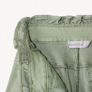 Τζιν paperbag με ζώνη για δέσιμο σε μονόχρωμο για κορίτσι 