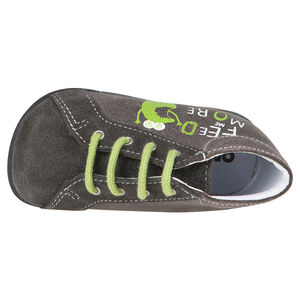 Μποτάκια με κορδόνια από δέρμα με print μήνυμα 