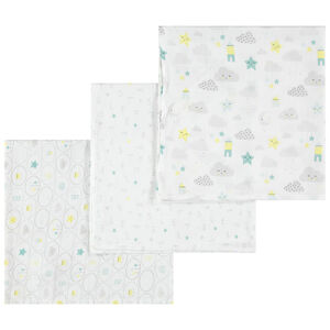 Σε 3 πάνες αγκαλιάς από βιολογικό βαμβάκι με μοτίβο σύννεφα 