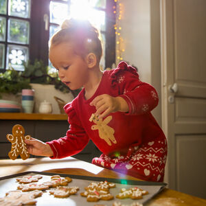 Φόρεμα από πλέξη jacquard με Χριστουγεννιάτικα σχέδια για μωρό κορίτσι 