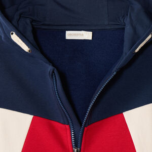 Ζακέτα μακρυμάνικη molleton με κουκούλα και effet colorblock για αγόρι 