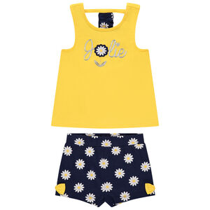 Σετ με αμάνικο μπλουζάκι και σόρτς με σχέδιο μαργαρίτες 