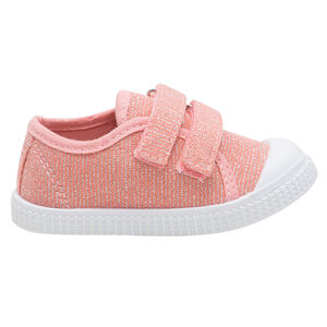 Αθλητικά παπούτσια χαμηλά κοραλλί από ύφασμα με λαμπερά νήματα από 20 έως 23 