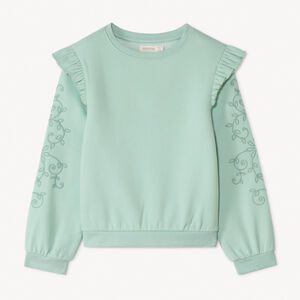 Σαλοπέτα με κέντημα και βολάν για κορίτσι 