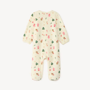 Pyjama bébé fille en velours imprimé Noël 