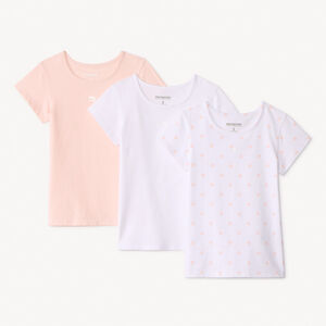 Σετ από 3 κοντομάνικα μπλουζάκια τύπου t-shirt για κορίτσι από jersey 