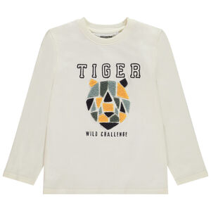 T-shirt μακρυμάνικο με σχέδιο από βρόχους για αγόρι 