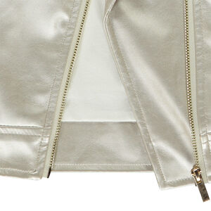 Περφέκτο με στυλ biker από συνθετικό δέρμα με μεταλλικό εφέ για κορίτσι 