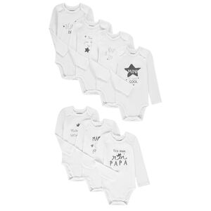 Lot de 7 bodies manches longues en coton pour bébé fille Main Lot de 7 bodies manches longues en coton pour bébé fille
