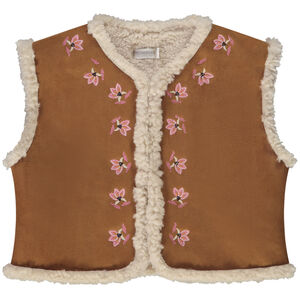 Ζακέτα χωρίς μανίκια από σουέντ και sherpa για κορίτσι 