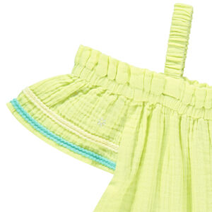 Τουνίκ με τιράντες - πλεκτό gaufrée με λεπτομέρειες σε άλλο χρώμα 