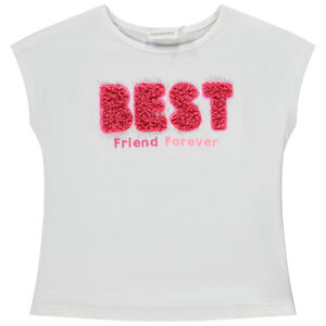 Κοντομάνικο μπλουζάκι με κέντημα και 3D πέταλα για κορίτσι 