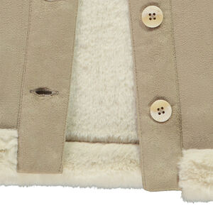 Παλτό από σουέντ με κουκούλα και σχέδιο αρκουδάκι για μωρό κορίτσι 