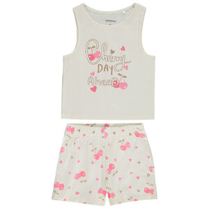 Σετ πιτζάμας κοντό 2 τμχ. με σχέδιο κερασιών για κορίτσι 