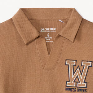 Polo manches longues fantaisie brodé pour garçon 