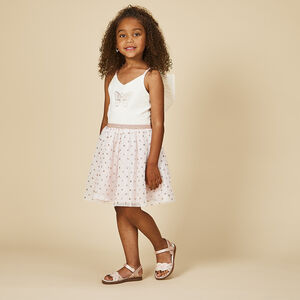 Φόρεμα γιορτής με φτερά και τούλι με glitter για κορίτσι 