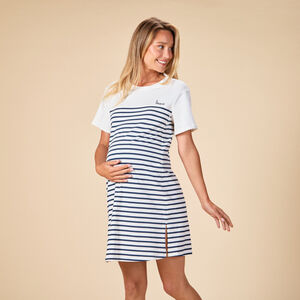 Νυχτικό και θηλασμού κοντομάνικο με body esprit marinière από jersey 