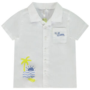 "Χαλαρή κοντομάνικη πουκάμισο με σχέδιο Μύκονος για μωρό αγόρι" 
