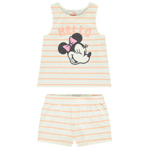 Σετ πιτζάμας 2 τμχ. κοντή jersey με ρίγες και σχέδιο Minnie Disney για κορίτσι 