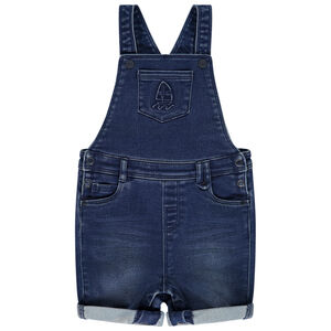 Σαλοπέτα κοντή μονόχρωμη σε denim με ανάγλυφο σχέδιο καραβάκι  Main Σαλοπέτα κοντή μονόχρωμη σε denim με ανάγλυφο σχέδιο καραβάκι