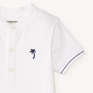 Πολό κοντομάνικο με γιακά Mao και κέντημα φοίνικα για μωρό αγόρι 