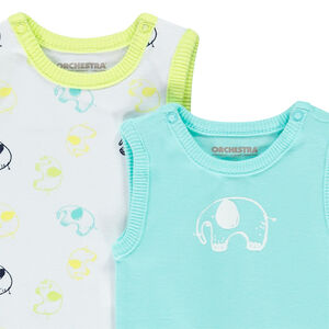 Lot de 5 bodies débardeur éléphant pour bébé garçon 