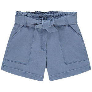 Σορτς paperbag με ζώνη για δέσιμο για κορίτσι 