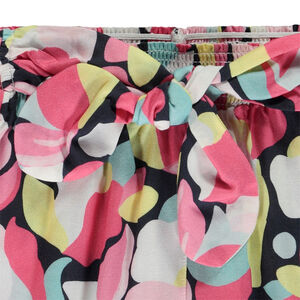 Παντελόνι ρεβέρ με φαντεζί σχέδιο και κορδόνι για κορίτσι 