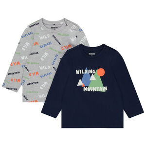 Σετ από 2 μακρυμάνικα μπλουζάκια φαντεζί για bebe αγόρι 