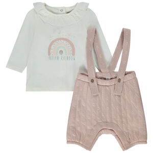 "Σέτ 2 τμχ. με μπουφάν με τιράντες για μωρό κορίτσι" 