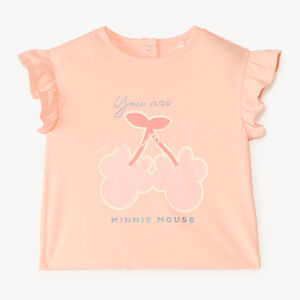 T-shirt με κοντά μανίκια με βολάν Minnie Disney για κορίτσι μωρού 