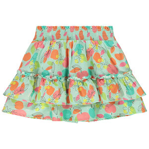 Jupe courte en voile de coton imprimé fruits pour fille Main Jupe courte en voile de coton imprimé fruits pour fille