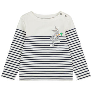 T-shirt μακρυμάνικο jersey σε στυλ marinière με patch σχέδιο Bugs Bunny για αγόρι Main T-shirt μακρυμάνικο jersey σε στυλ marinière με patch σχέδιο Bugs Bunny για αγόρι